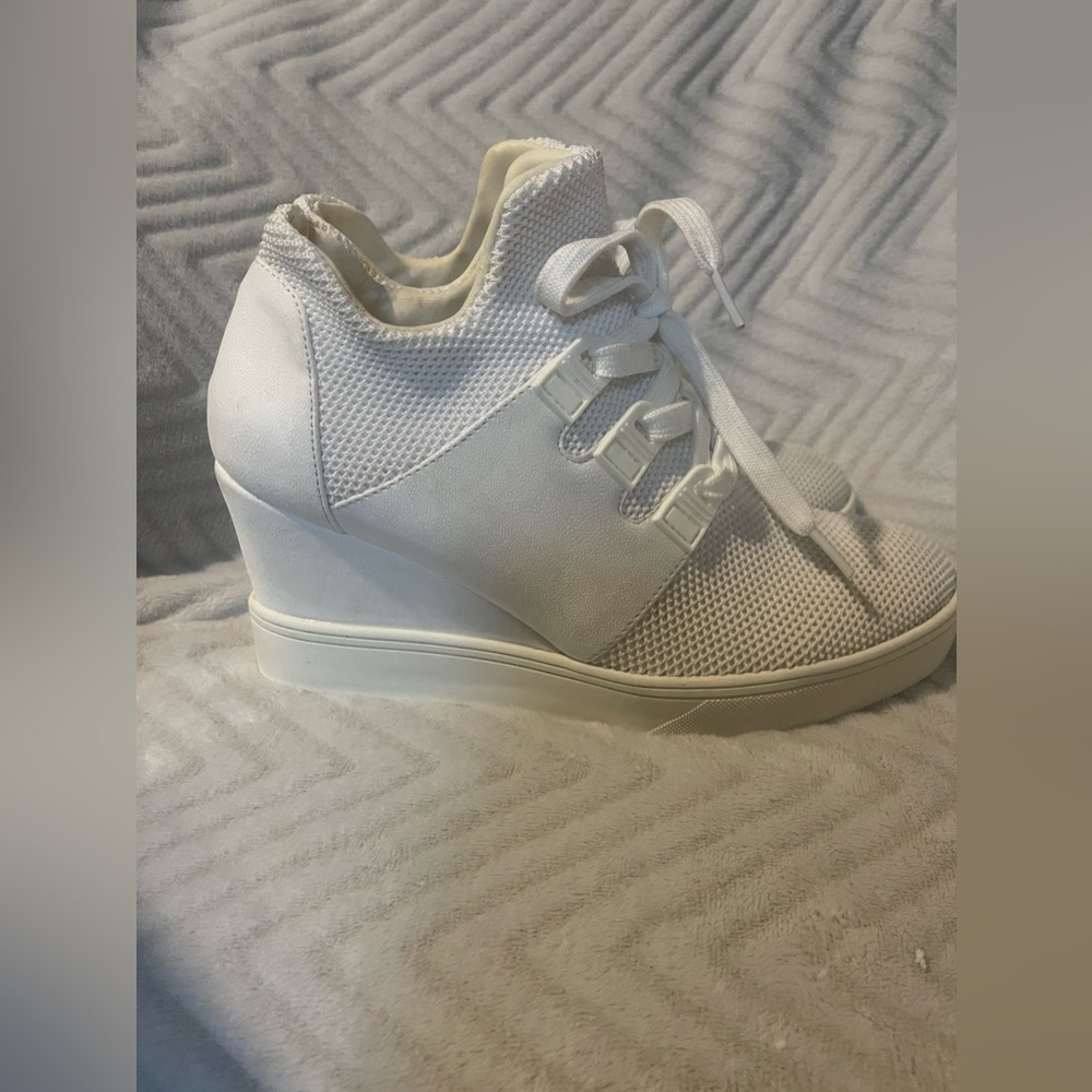 Maurices White Wedge Sneaker Platform Shoe